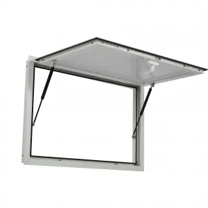 36" x 24" Aluminum Alloy Concession Window for Food Trucks - Awning Door with Handle for BBQ Trailers and Mobile Catering