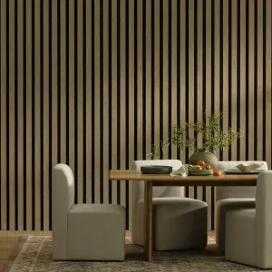 Set of 4 Modern 3D Fluted Acoustic Wood Slat Wall Panels 47.2" x 23.6" Soundproof Decorative Panels for Home Theater, Office, Studio and Interior Walls, Walnut