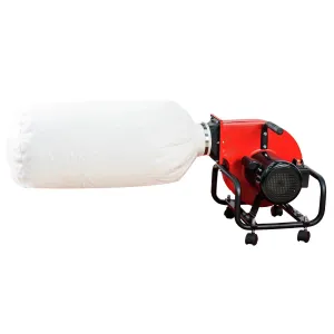 Woodworking Dust Collector - 750W (1HP) Electric Dust Extraction Machine with 15-Gallon Bag, Mobile Base, and Wall Mount for Efficient Workshop and Garage Cleanup