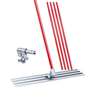48"x8" Aluminum Magnesium Alloy Concrete Bull Float with 47.2" Extendable Handles x4 for Concrete Finishing, Square Edge, Blue