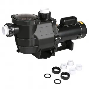 1.5 HP Above Ground Pool Pump, 6240 GPH High Flow, Dual Voltage 115V/230V, Self-Priming Copper Motor, Metal Frame, 1.5" & 2" NPT Connectors for Pools & Spas