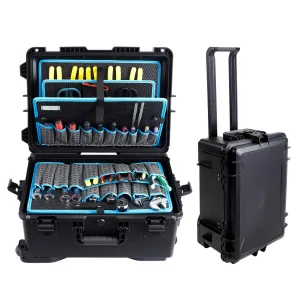 Mobile Tool Station, 4-Layer Rolling Tool Box with Adjustable Dividers, Waterproof Heavy-Duty 220lbs Capacity Tool Organizer for Jobsite Garage Use, Large