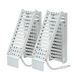 1500LB 2-Pc Tri-Fold Ramps - 72"x9" Steel Loading Ramps for ATV/UTV/Motorcycles/Trucks (Heavy-Duty, Silver)