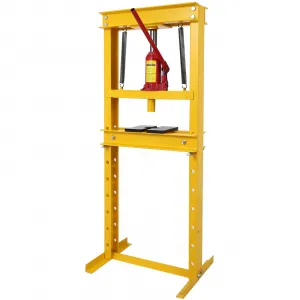 12 Ton Hydraulic Shop Press, H-Frame Garage Floor Mount Adjustable Shop Press Hydraulic Press, Benchtop Press with Press Plates Adjustable Working Table Height, for Car Repair and Garage