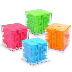 4PACK Money Maze Puzzle Box, Unique Money Gift Holder Box, Fun Maze Puzzle Games for Kids and Adult Birthday Christmas.