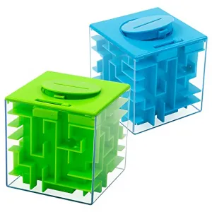 Money Maze Puzzle Box for Kids and Adults, Perfect Money Holder Maze Puzzle Gift Box (2 Pack)