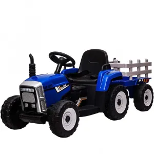 Ride - P Series: 12V Electric Tractor & Trailer for Kids, 3-6 Yrs - With RC - Blue / 35W
