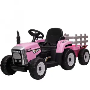 Ride - P Series: 12V Electric Tractor & Trailer for Kids, 3-6 Yrs - With RC - Pink / 35W