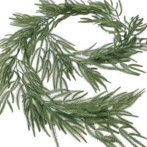 7Ft Christmas Pine Garland,Realistic Winter Greenery Pine Garland,Artificial Pine Greenery Garland for Christmas Table Fireplace Wall Home Decoration