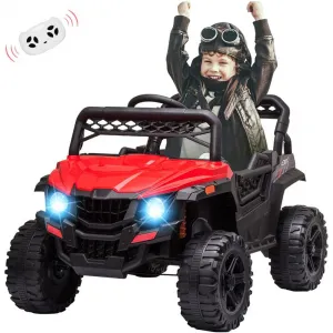 Ride - P Series: 12V Kids Car: Ride-On Truck, Remote, Suspension, LED, 1.8-3.7 MPH, MP3, Engine Sound, ASTM Certified, for 3-7 Years - Red