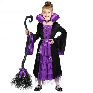 Halloween Witch Costume Fairytale Witch Deluxe Set Fancy Party Dress Up for Girls - S