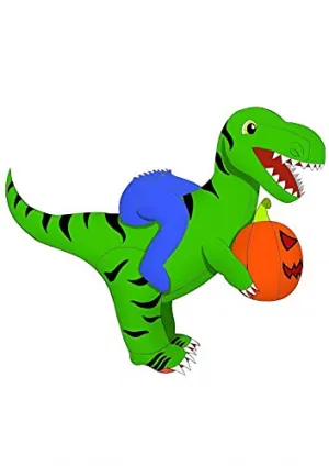 Inflatable Dinosaur Costume Kids Blue, Riding a Dinosaur Blow up Costume for Boys Girls, Cosplay, Dress up (Blue+Red)