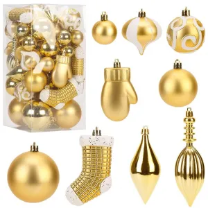 50 Pcs Christmas Tree Ornament Set - Shatterproof Ball Decorations - Christmas Pendant Ball Hanging Tree Ornament - Ideal for Party, Wedding, and Christmas Decor