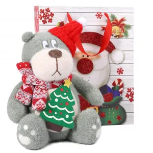 13.8" Plush Toy, Super Soft Cuddly Plush Animal Bear Toys with Christmas Hat, Birthday Christmas Valentine New Year's Gifts for Boys Girls Ladies Green