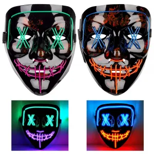 LED Light Up Scary Halloween Mask Set - Perfect for Cosplay and Masquerade Parties