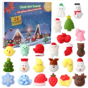Advent Calendar 2022 Christmas Advent Calendar for Kids Mochi Squishies 24 Days Countdown Calendar Toy for Boys, Girls, Kids Christmas Party Favor Gifts