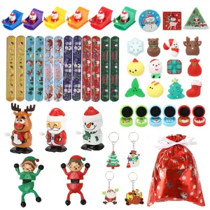 48Pcs Christmas Toys Assortment For Kids Party Favors, Mochi Squishies, Puzzles, Pull Back Cars, Wind up Toys for Advent Calendar, Pinata Fillers, Treasure Box, Christmas Gifts