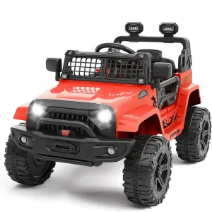 Ride P Series 12V Kids Electric Vehicles with Remote Control Spring Suspension, LED Lights, Bluetooth, 2 Speeds - Red