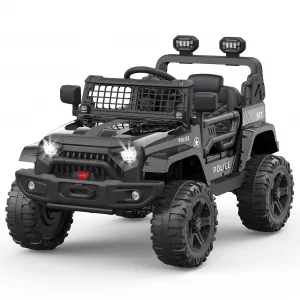 Ride P Series 12V Kids Electric Vehicles with Remote Control Spring Suspension, LED Lights, Bluetooth, 2 Speeds - Black