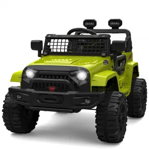 Ride P Series 12V Kids Electric Vehicles with Remote Control Spring Suspension, LED Lights, Bluetooth, 2 Speeds - Green