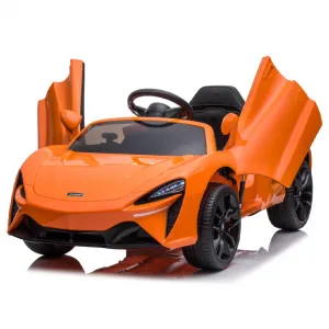 Ride - P Series: 12V Kids Ride on Car, Licensed Mclaren Battery Powered Electric Car with Remote Control, 3 Speeds, Bluetooth Music, Horn, LED Lights, 4-Wheel Ride on Toys - Orange
