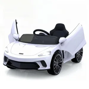 Ride - P Series: 12V Kids Ride on Car, Licensed Mclaren Battery Powered Electric Car with Remote Control, 3 Speeds, Bluetooth Music, Horn, LED Lights, 4-Wheel Ride on Toys - White