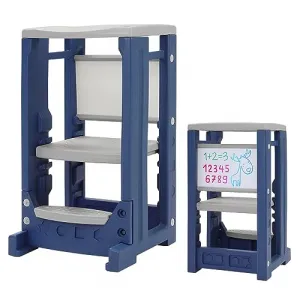 Toddler Tower Height Adjustable Step Stool for Kids Montessori Learning Stool Toddler Kitchen Stool Helper with Dry Erase Board