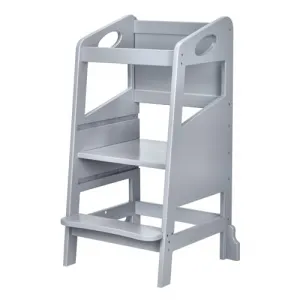 Toddler Standing Tower + Adjustable Heights + Non-slip Design + 100% Wood + Anti-tip Structure + Chalkboard + Kitchen & Sink Use