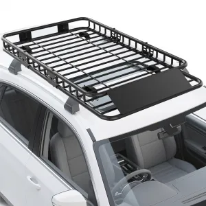 64" x 39" x6" Rooftop Cargo Carrier Basket, Heavy Duty Steel, Black, Universal Fit for SUV and Truck Roof Racks