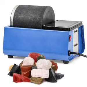 [3LBS] Professional Rock Polisher Tumbler Kit Includes Rough Gemstones, Quiet Rock Tumbler with Rubber Barrel Could Continue 7 days Polishing