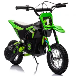 Ride - T Series: 24V Kids Electric Dirt Motorcycle for Kids Ages 13+, 250W Electric Off-Road Motorcycle,Up to 13.6MPH, Twist Grip Throttle,Metal Suspension,Air-Filled Tires,Leather Seat - Green