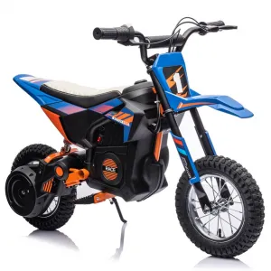 Ride - T Series: 24V Kids Electric Dirt Motorcycle for Kids Ages 13+, 250W Electric Off-Road Motorcycle,Up to 13.6MPH, Twist Grip Throttle,Metal Suspension,Air-Filled Tires,Leather Seat - Blue