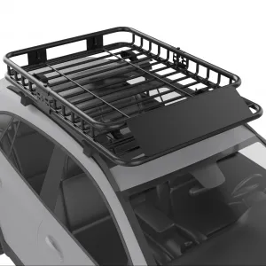 46"x36"x5" Universal Roof Rack Carrier Basket - 200 lbs Capacity Heavy-Duty Rooftop Cargo Rack and Luggage Holder for SUVs, Trucks, and Vehicles, Black