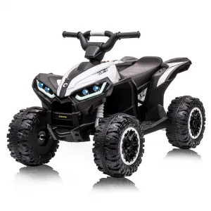 Ride - P Series: 12V Kids ATV 4 Wheeler, Music, LED Lights, Battery Powered Ride On Toy for Boys Girls, Outdoor Adventure Vehicle White