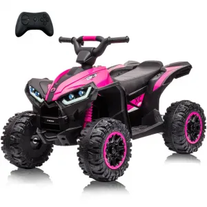 Ride - P Series: 12V Kids Quad ATV 4 Wheeler with Music, LED Lights for Boys & Girls - Pink
