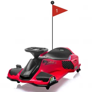 Ride - G Series: 24V Drift Go-Kart for Kids: Quality Metal, 7.5mph, LED, Music, for 8-12 Years Old - Red