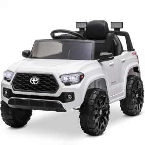 Ride - P Series: 12V Toyota Tacoma Kids Car, Spring Suspension, with LED Light - White