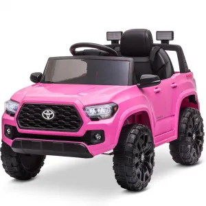 Ride - P Series: 12V Toyota Tacoma Kids Car, Spring Suspension, with LED Light - Pink