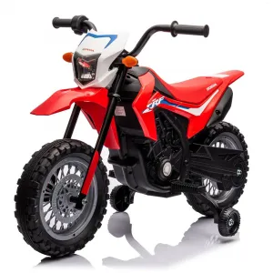 Ride - P Series: Kids Electric Ride on Motorcycle, Licensed Honda Battery Powered Motorbike Toy, with Training Wheels, Rechargeable Battery, Headlight, Engine Sounds, for Children Girls Boys - Red