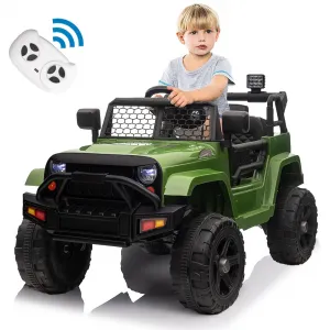 Ride - P Series: 12V Ride On Truck Car for kid : Remote Control, 3 Speeds, MP3 Music, Suspension, LED Lights,for 3+ Year Old - Green