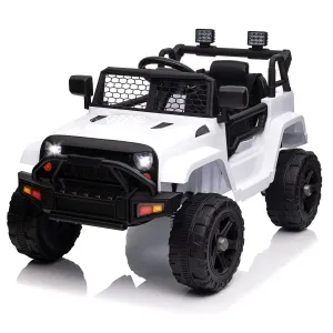 Ride - P Series: 12V Ride On Truck Car for kid : Remote Control, 3 Speeds, MP3 Music, Suspension, LED Lights,for 3+ Year Old - White