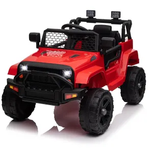 Ride - P Series: 12V Ride On Truck Car for kid : Remote Control, 3 Speeds, MP3 Music, Suspension, LED Lights,for 3+ Year Old - Red