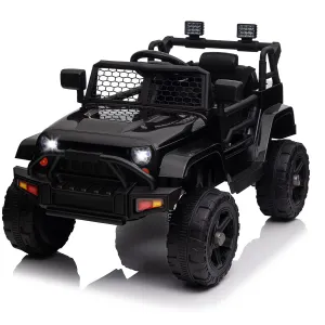 Ride - P Series: 12V Ride On Truck Car for kid : Remote Control, 3 Speeds, MP3 Music, Suspension, LED Lights,for 3+ Year Old - Black