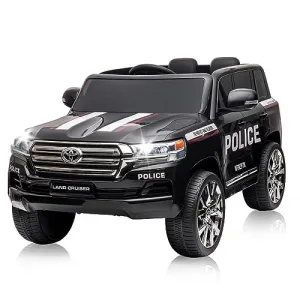 Ride - P Series: 12V Toyota Land Cruiser Kids' Car: Remote, LED, 3 Speeds, Dual 45W Motors, USB Music, Seat Belt, CPC & ASTM Approved - Black