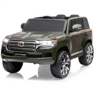Ride - P Series: 12V Toyota Land Cruiser Kids' Car: Remote, LED, 3 Speeds, Dual 45W Motors, USB Music, Seat Belt, CPC & ASTM Approved - Green