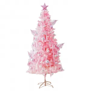 Pink Christmas Tree, Artificial Christmas Tree with Metal Stand, Christmas Trees for Indoor Outdoor Holiday Decoration (70.86 inch)