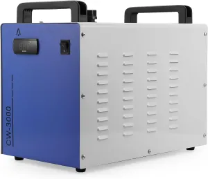 Industrial Water Chiller CW3000 Cooling System, 110V 9L Capacity 2.6gpm Water Cooling System for 40W-80W CO2 Electricity Engraving & Cutting Machines, 50W / ℃ of Radiating Capacity