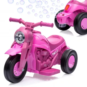 Ride - P Series: 6V Battery-Powered Electric Motorcycle with 1.9 Mph Speed, Led Headlights, Music, Pedal, Forward/Reverse, 3 Wheels | Motorbike Toy Gift for Toddlers 3 and Up - Pink