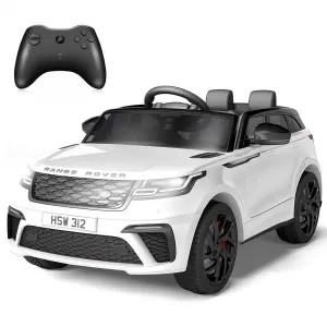 Ride - P Series: 3-8, 12V Licensed Land Rover Ride Electric Car for Kids with Parent Remote Control, MP3 Player, Rocking, Pull Rod - White