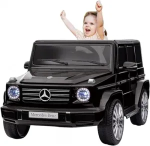 12V Kids Ride On Car, Licensed Mercedes-Benz G500 Electric Vehicle w/Parent Remote Control, 4xSpring Suspension, 3 Speeds, Rocking, LED Lights, Music, Battery Powered Ride on Toy for Kids - Black